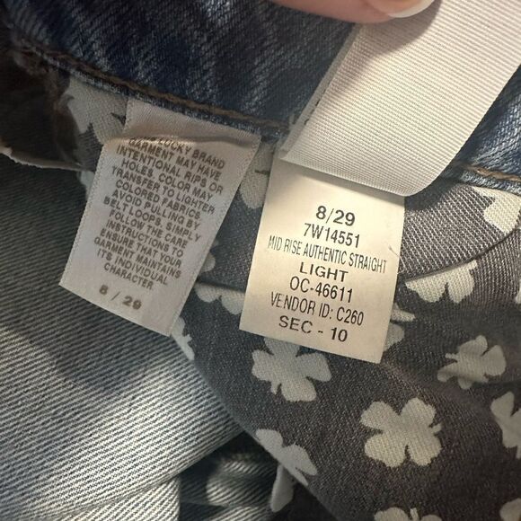 Lucky Brand Mid Rise Authentic Straight Jeans Women's 8 / 29 NWT - Picture 6 of 6